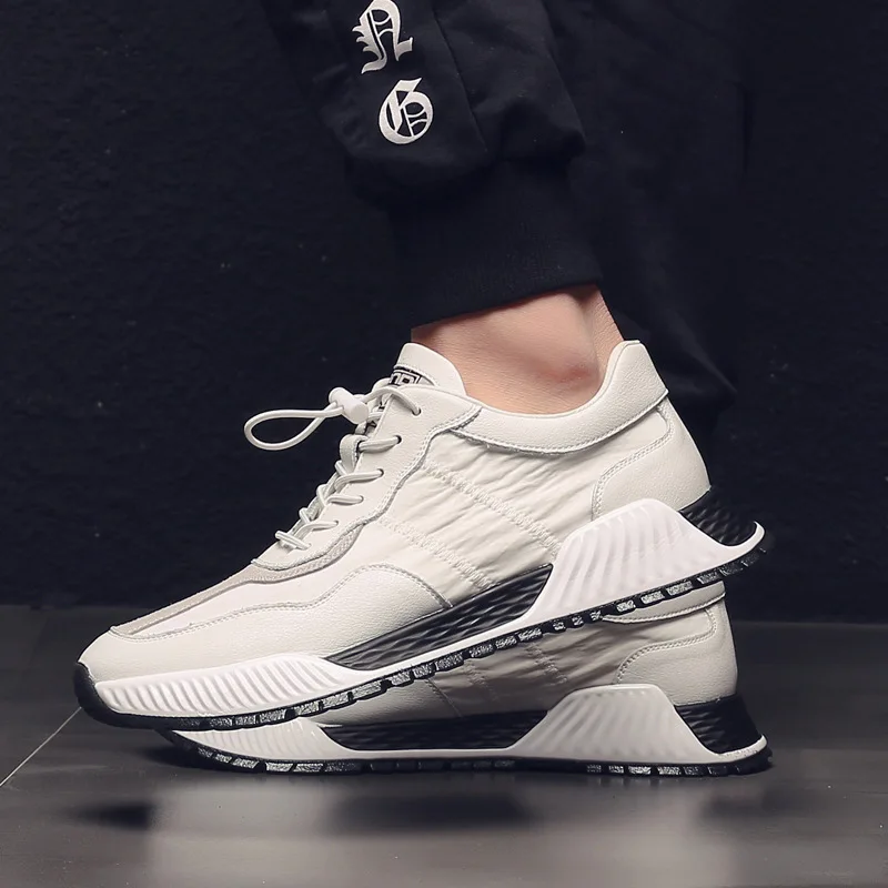 

2021 Genuine Leather Shoes Men Sneakers Mesh running Mens Shoes Cool Young Man White Shoes Cow Leather Footwear A2214 c