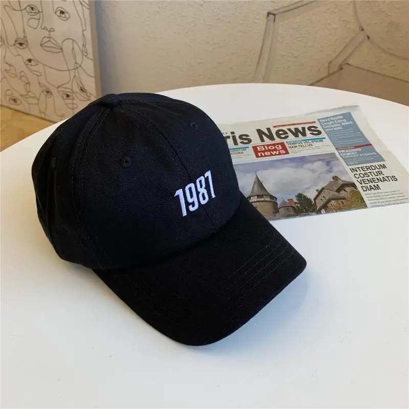 

2021 cotton men and women couple caps spring and summer retro digital embroidery soft top baseball cap street outing sports hat