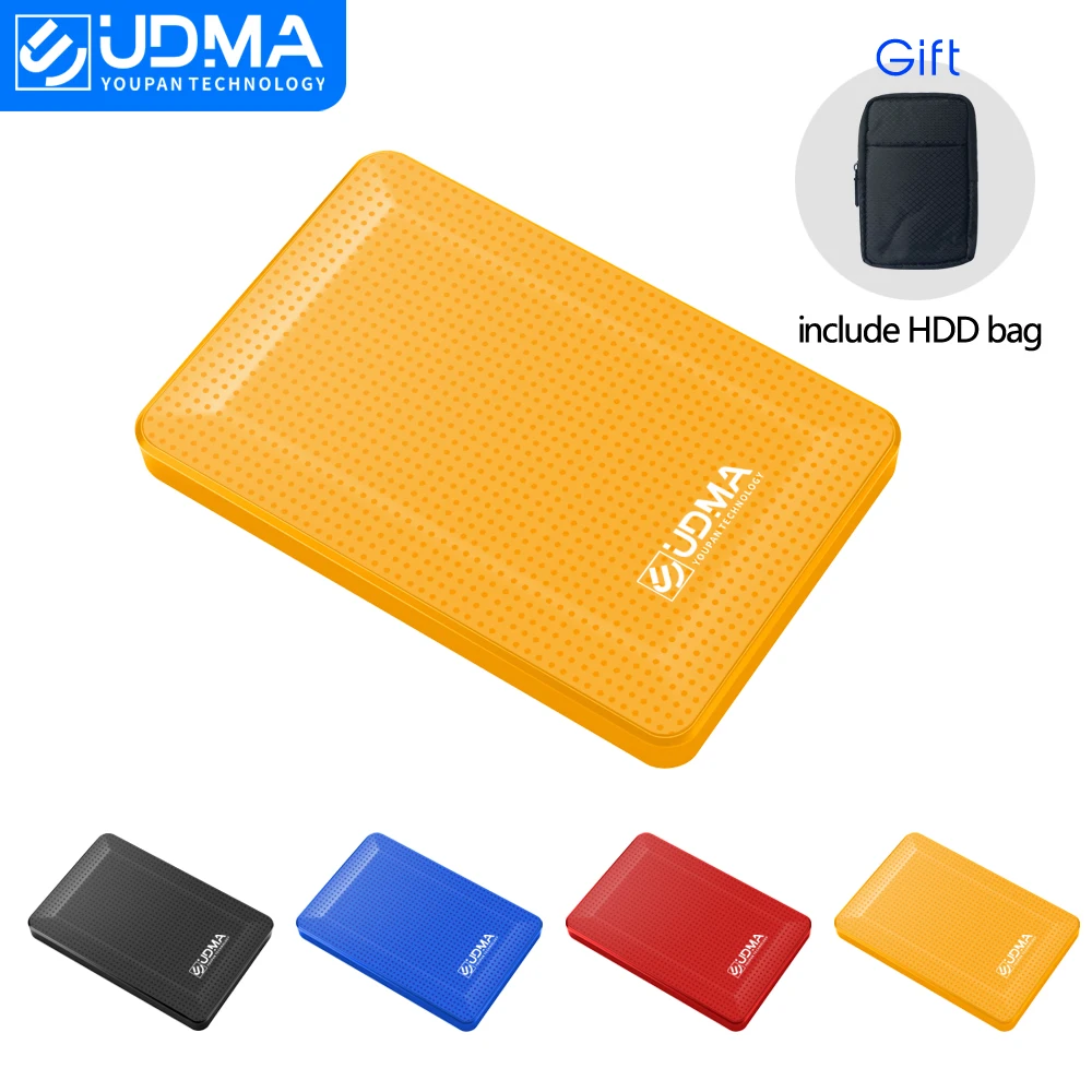 Udma Usb3.0 Hdd Disco Rígido Externo 2t 1tb 750g 500g Disco Rígido Externo Disque Dur Externo para pc Mac tv Incluem Hdd Bolsa Presente Discos rígidos externos