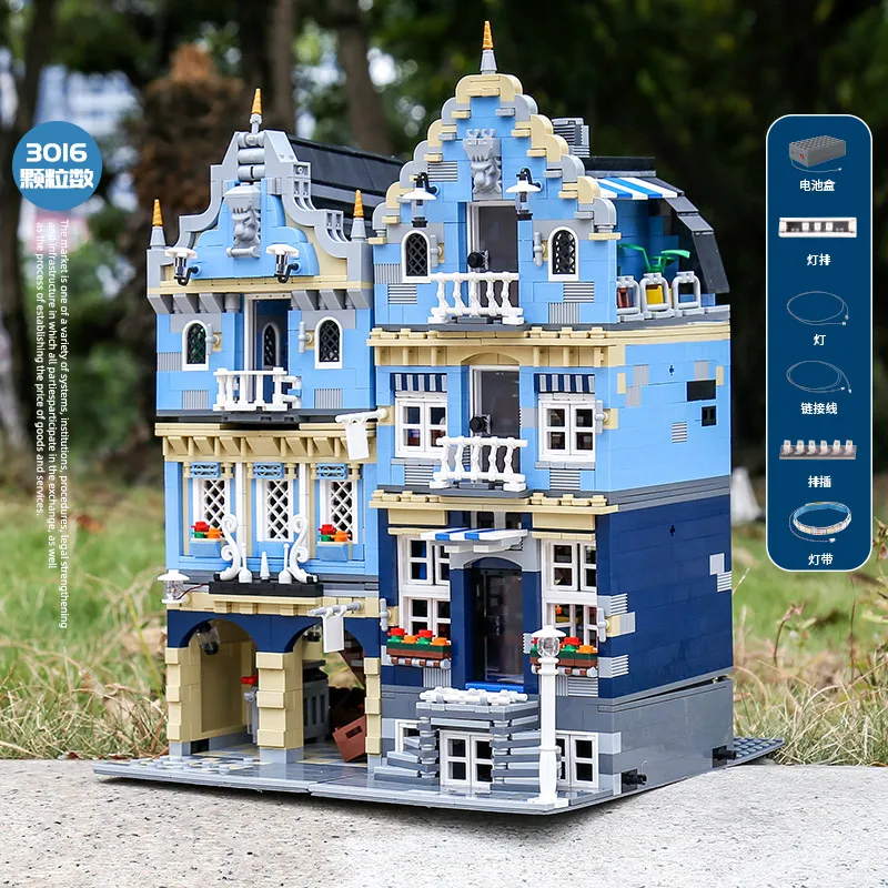 

MOULD KING Streetview Building Model The Market Street Model Building Block Assemble Bricks Kid Educational Toys Christmas Gifts