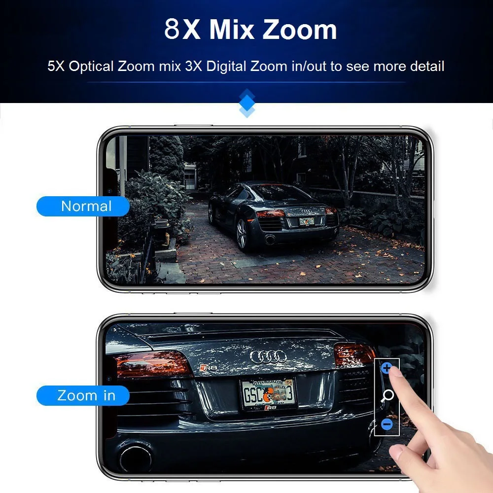 5MP WiFi PTZ ip камера видеонаблюдения с поддержкой Wi Камера 8X зум Беспроводной провода