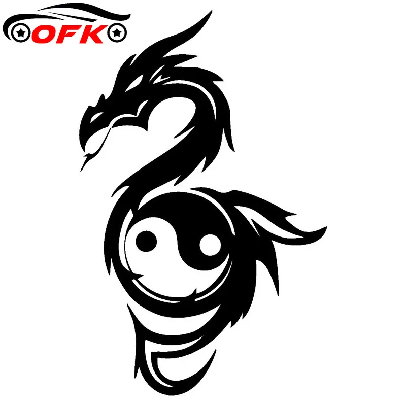 

Antique Chinese Elements Tai Chi Dragon Car Sticker Waterproof Motorcycle Window Stickers Decorations PVC 15cm X 9.6cm