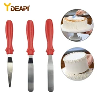 ydeapi 3pcsset diy cake cream spread decorating scraper pastry angled blade spatula wedding valentine baking cooking tool