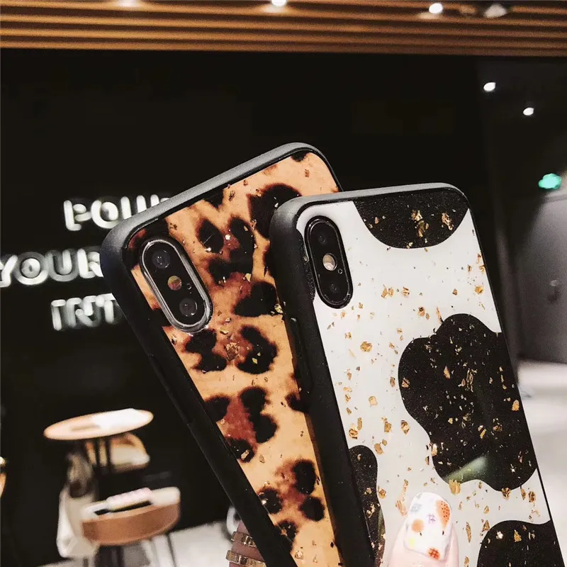 Золото Фольга Детские футболки с принтом Корова леопард чехол Зебра для samsung Galaxy