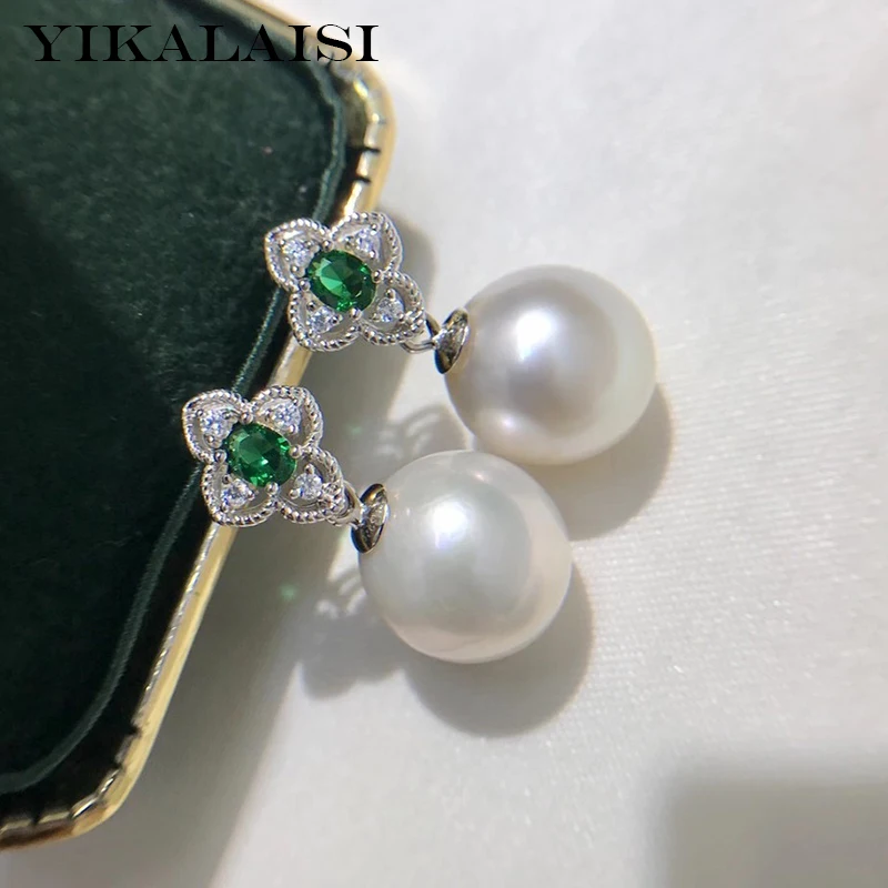 

Серьги YIKALAISI из стерлингового серебра 925 пробы, ювелирные изделия для женщин, 9-10 мм, круглые, серьги из натурального пресноводного жемчуга, Новые поступления, оптовые продажи