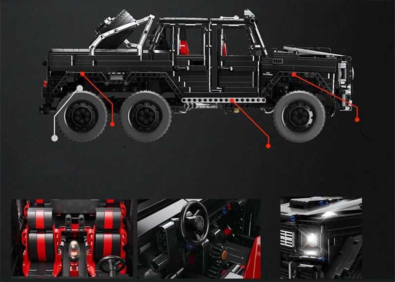 3300 шт. серия Technic car совместима с MOC 2425 G63AMG 6X6 LAND крейсер Модель Строительные блоки кирпичная игрушка для автомобиля