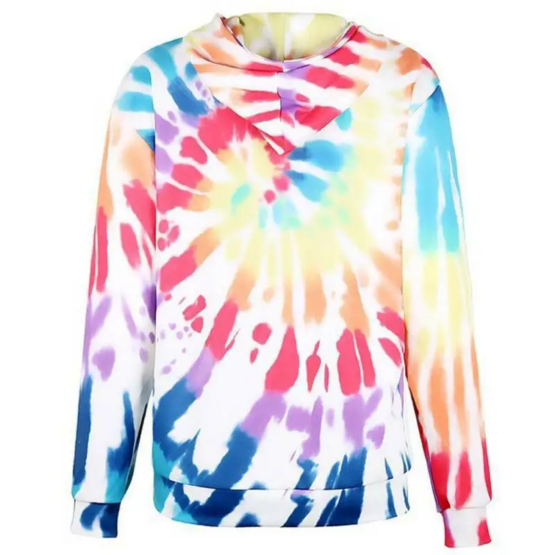 

Womens Colorful Tie Dye Sweatshirt Long Sleeve Pullover Hoodie Casual Baggy Tops