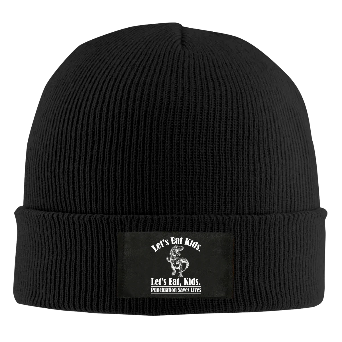

Let's Eat Kids Punctuation Saves Lives Beanie Hats For Men Women With Designs Winter Slouchy Knit Skull Cap
