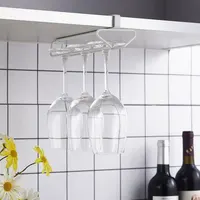 1PC Wall Hanging Wine Glasses Holder Wine Goblet Rack Kitchen Bar Champagne Wine Rack Glass Cup Stainless Steel Holder Storage