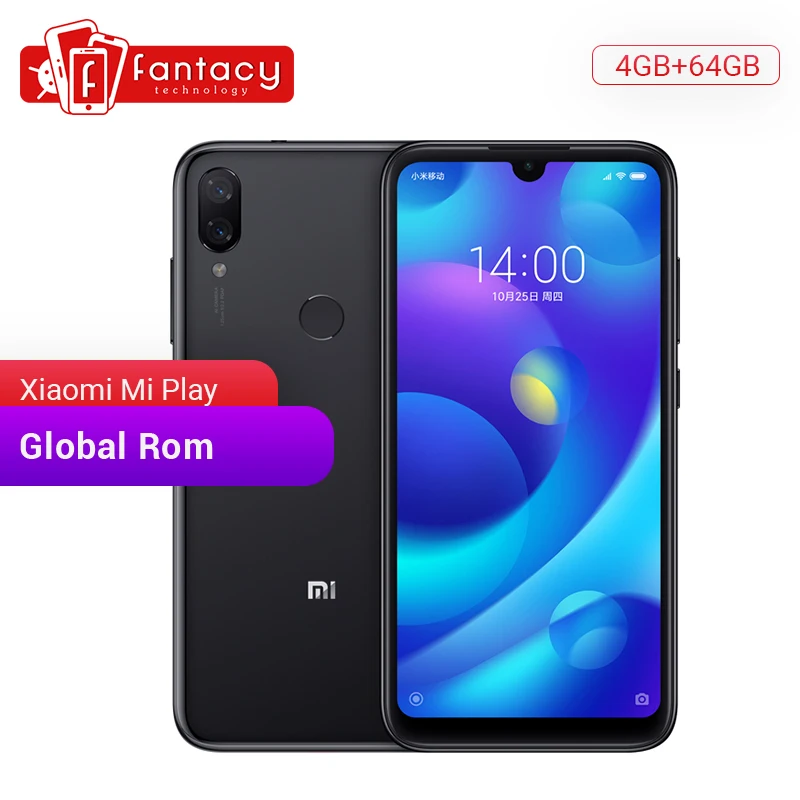 Глобальная ПЗУ Xiaomi Mi Play 4 ГБ ОЗУ 64 Гб MTK Helio P35 5 84 ''FHD дисплей Восьмиядерный 12MP AI