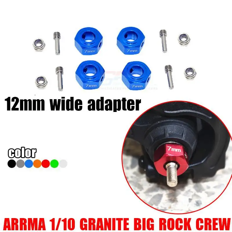 

Gpm Arrma-1/10 Granite Big Rock Crew Senton Short Course Aluminum Alloy 12mm Hex Adapter 7mm Thick Ar310779