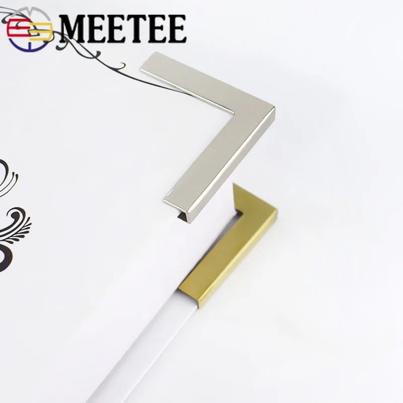 Meetee 4/10 шт. 40 мм защита уголки сумка пряжки окантовки с металлическими пуговицами, Чемодан Сумки из натуральной кожи скобяные изделия Аксессуары F1-10