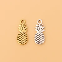 50pcslot pineapple fruit antique goldsilver color charms pendants 2 sided for diy bracelet necklace jewelry making accessories