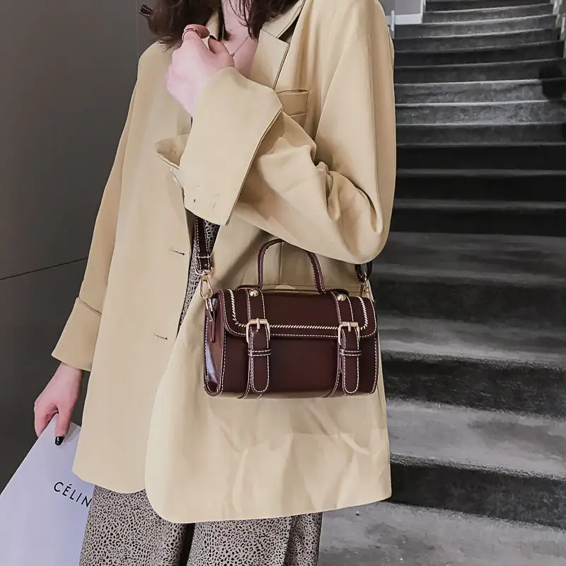 

Small Crossbody Bags for Women Pu Leather Vintage Messenger Bag Female Hasp Fashion Small Flap