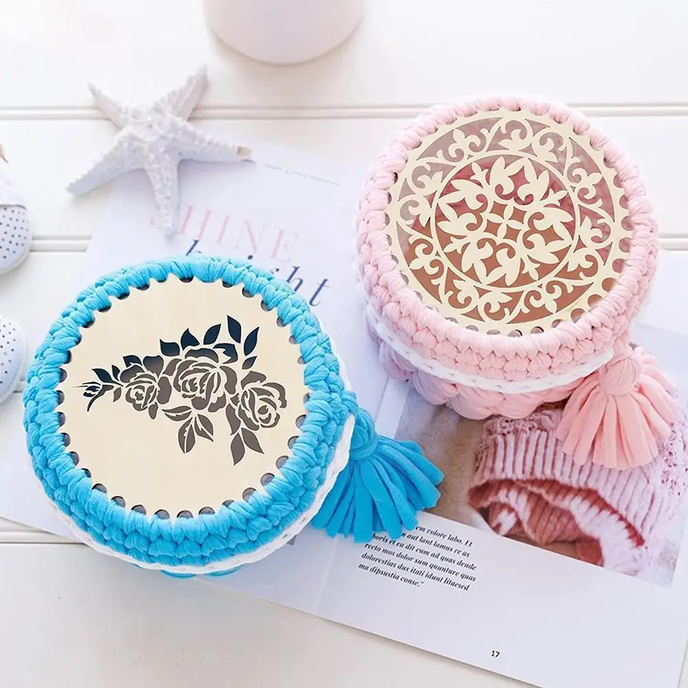 

2pcs/set Natural Wooden Basket Bottom Crochet Basket Base For Diy Craft Basket Weaving Supplies Handwork Home Decoration C4s1