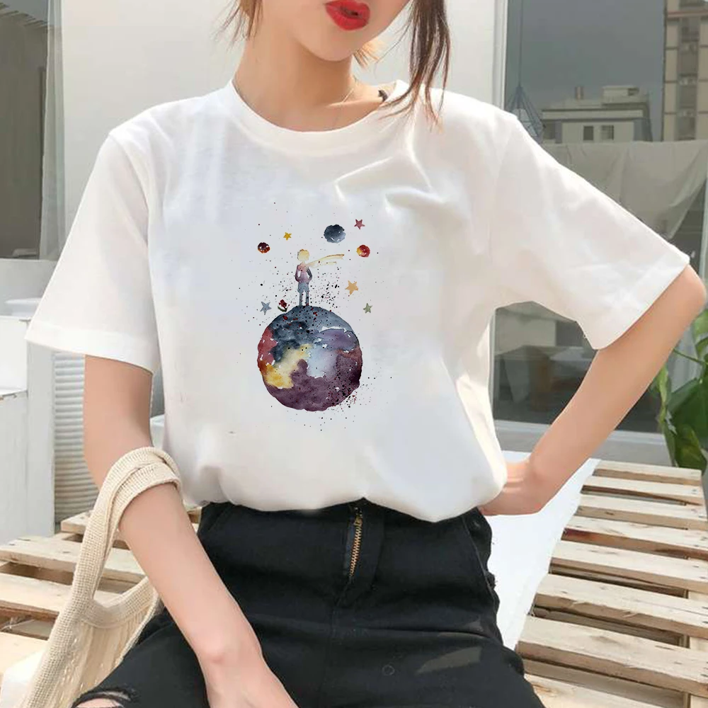 

Principito Top Blanc El Principito Tops For Women Tumblr Femme Want Kpop Spice Girls Vintage T-shirt Cotton