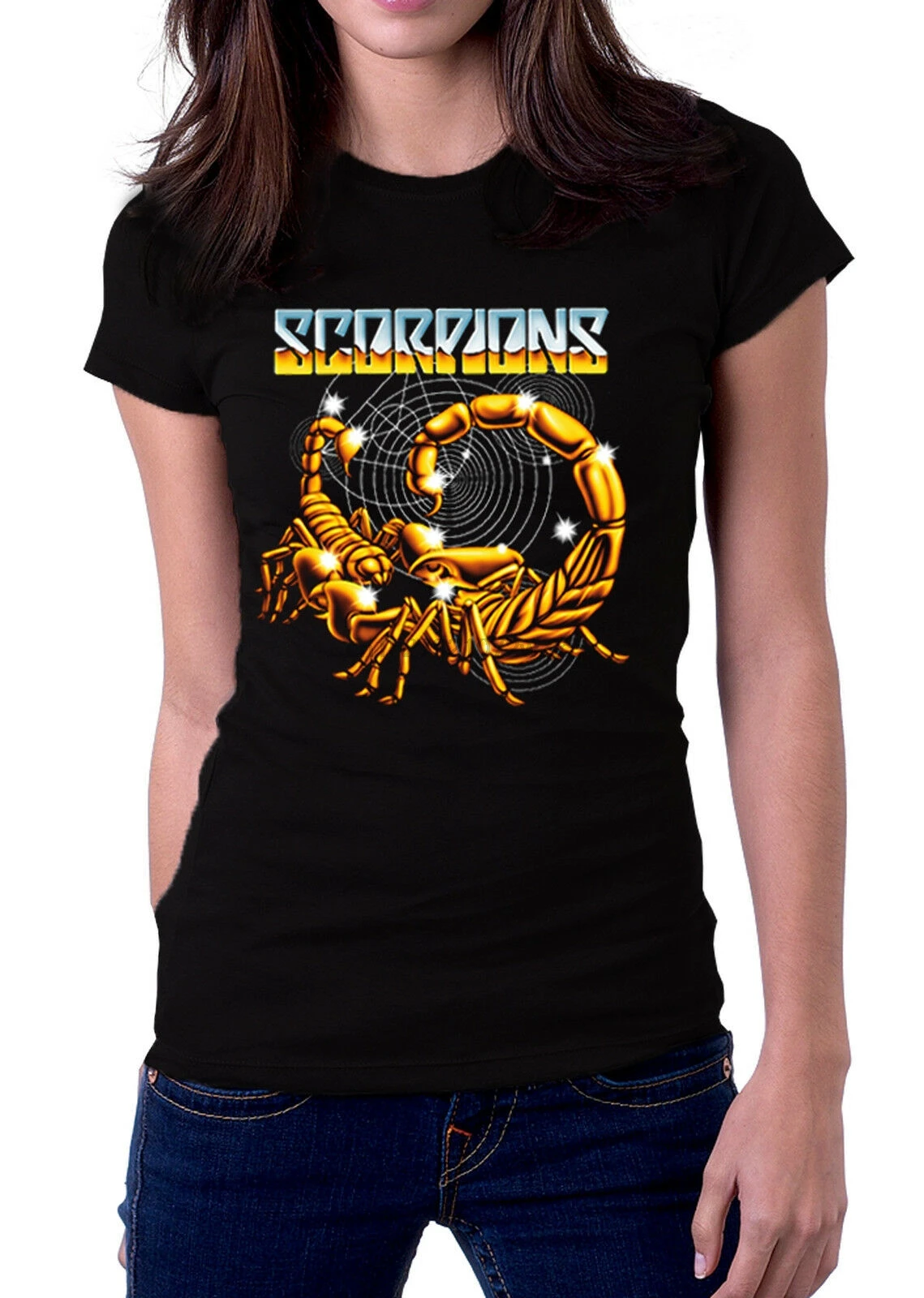 Scorpions Rock Heavy Metal Band โลโก้สีแดงผู้หญิงเสื้อยืด S M L XL XXL