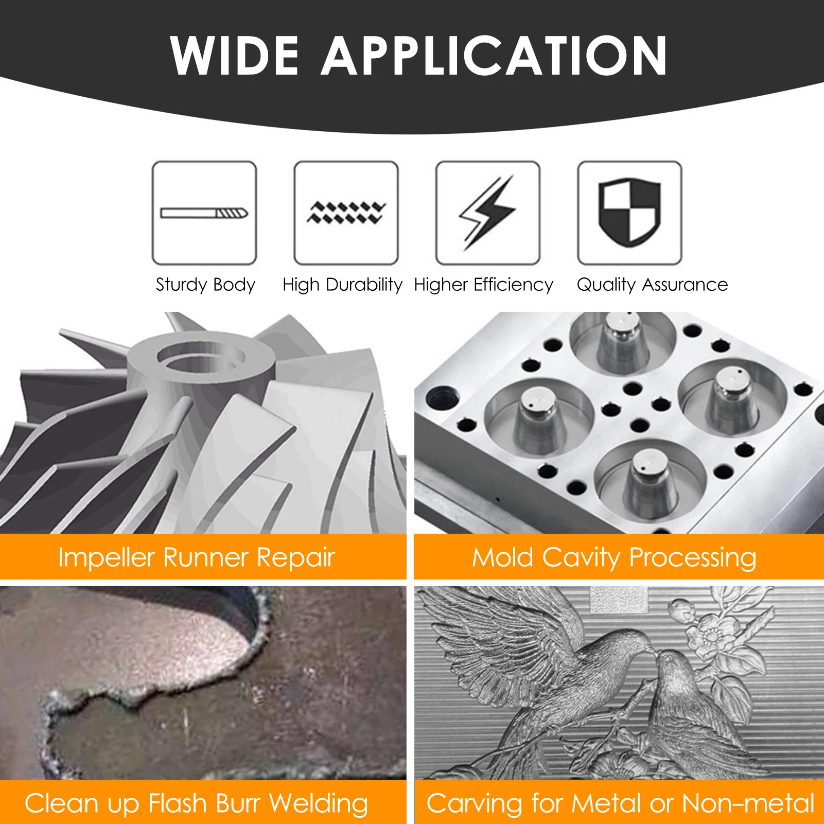 

20pcs Double Cut Carbide Rotary Burr Set 1/8in Shank 1/4in and 1/8in Head Size Tungsten Steel Rotary Files Die Grinder Bits