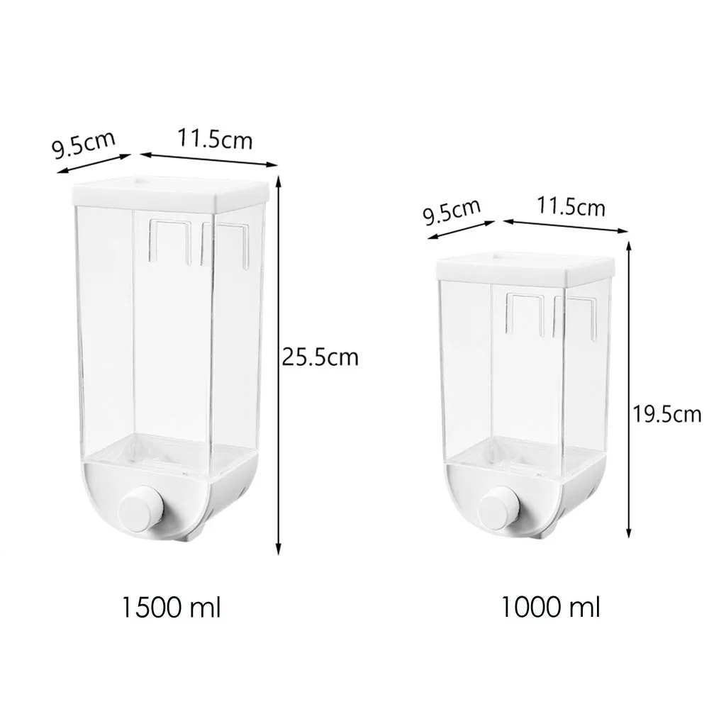 

Wall Mounted Press Cereals Dispenser Grain Storage Box Dry Food Container Organizer Kitchen Accessories Tools 1000/1500ml