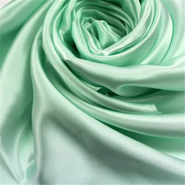 7 light green Шелковая атласная ткань 16momme 114 см 44 дюйма сплошной цвет тутового натурального чистого материала шелк Шармез ткань для женского платья - Цвет: 7 light green