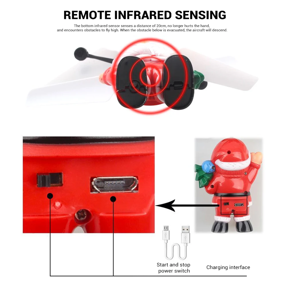 Игрушечный самолет с датчиком вертолет Индукционная Игрушка Рождественская