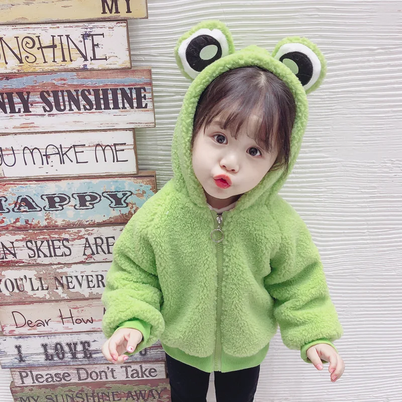 Пальто для девочек зима 2019 хлопковый свитер из овечьей шерсти с плюшевой