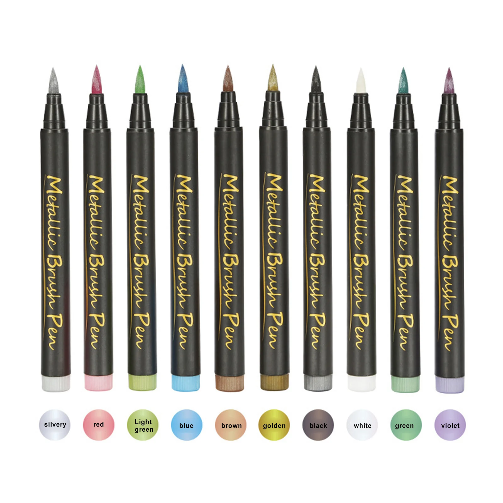 

Glitter Paint Marker 10-Pack Water-based Paint Pen Soft Tip Brush Marker Pen for Writing Drawing Free shipping
