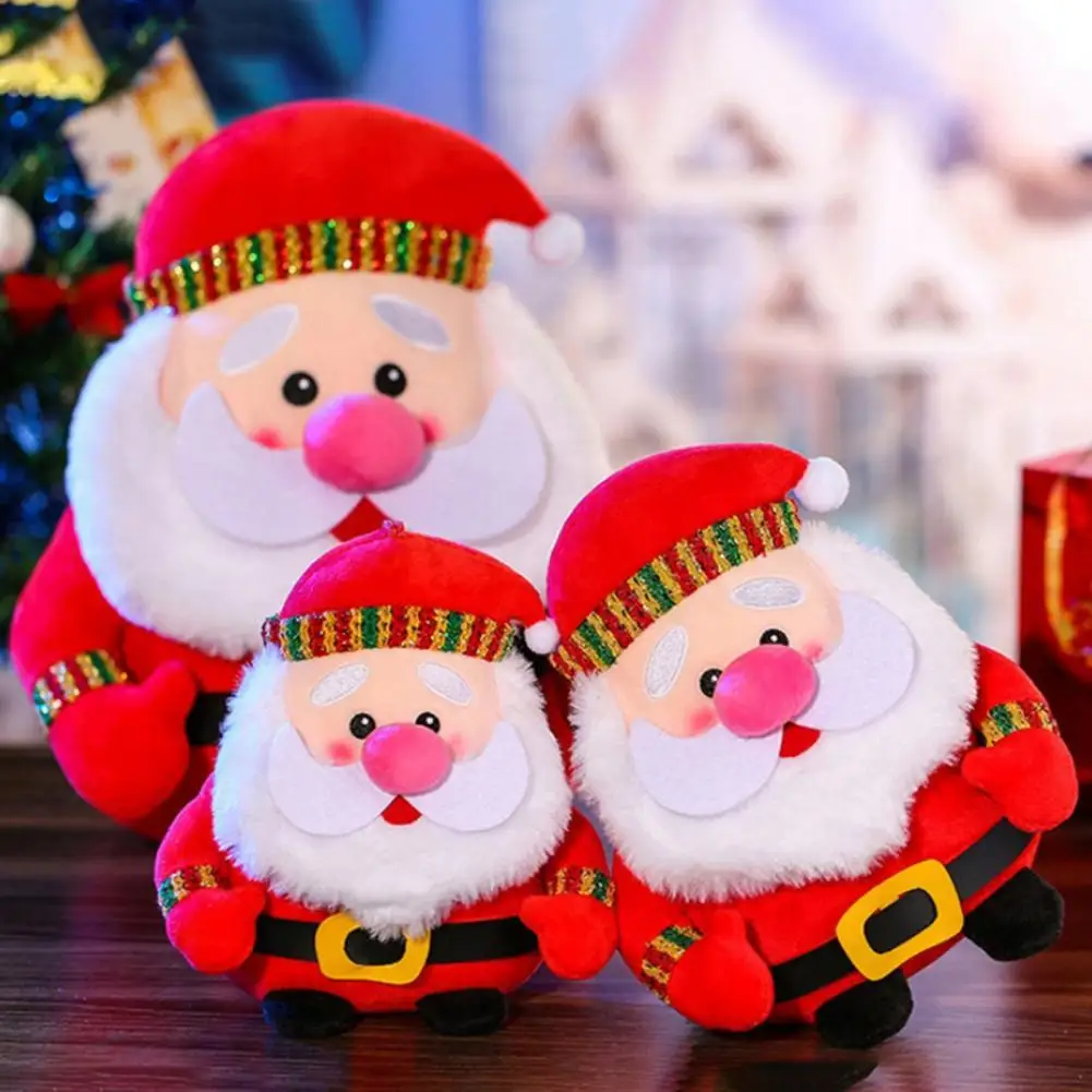 

Colorful Santa Clause Toy Nondeformable Ring Bell Style Christmas Plush Toys Home Festival Decoration Sucker Design Soft Doll