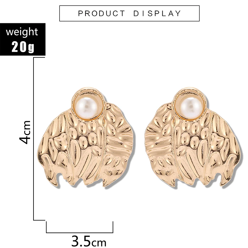 Серьги Tocona в стиле панк с геометрическим орнаментом большие размеры жемчужные