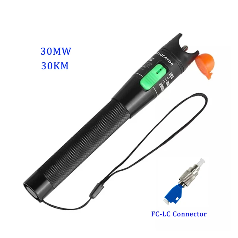 

VFL 30MW/20MW/10MW/5KM Visual Fault Locator,Fiber Optic Cable Tester 5-30KM Range,Red Laser Light Pen,Type SC/FC/ST FTTH