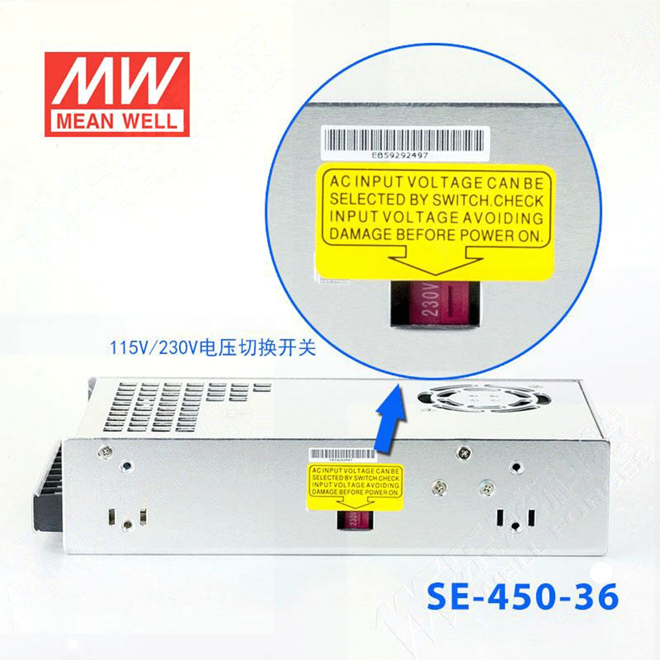 

(1PACK) MEAN WELL SE-450-36 36V 12.5A meanwell SE-450 36V 450W Single Output Power Supply