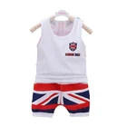 Новинка, летняя модная детская одежда, жилет и шорты с мультяшным рисунком для мальчиков и девочек, 2 шт.компл., хлопковая одежда для младенцев, детская спортивная одежда для малышей