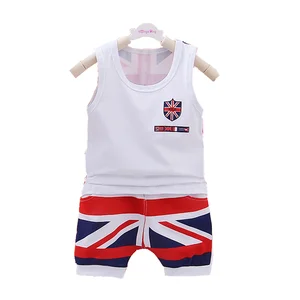 Новинка, летняя модная детская одежда, жилет и шорты с мультяшным рисунком для мальчиков и девочек, 2 шт.компл., хлопковая одежда для младенцев, детская спортивная одежда для малышей