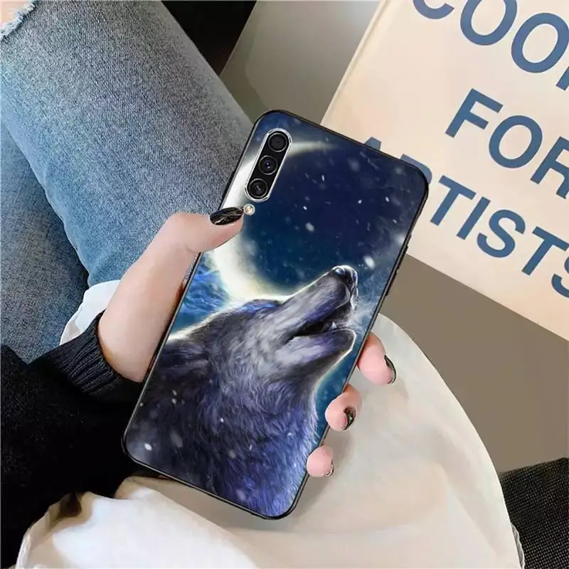 

Moon roaring wolf horror animal Phone Case For Samsung galaxy S 9 10 20 A 10 21 30 31 40 50 51 71 s note 20 j 4 2018 plus
