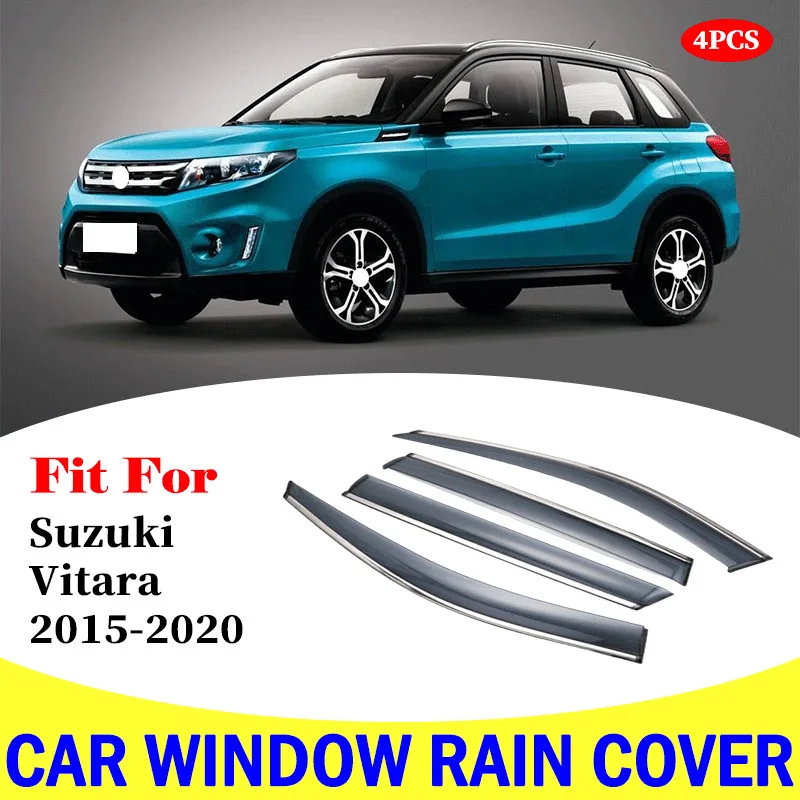 FOR Suzuki Vitara 2015-2020 window visor car rain guard shiend deflectors awning trim cover exterior car stylinng accessor