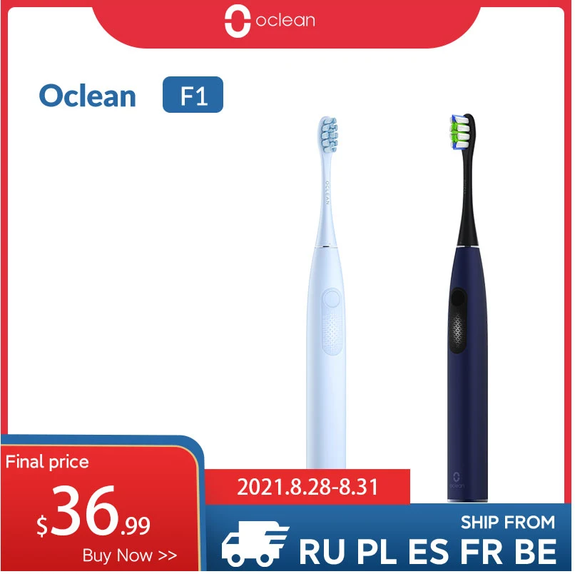  Oclean F1 звуковая электрическая зубная щетка IPX7 Водонепроницаемая 3 режима для взрослых умная зубная щетка зарядка ультра звуковая Автом…