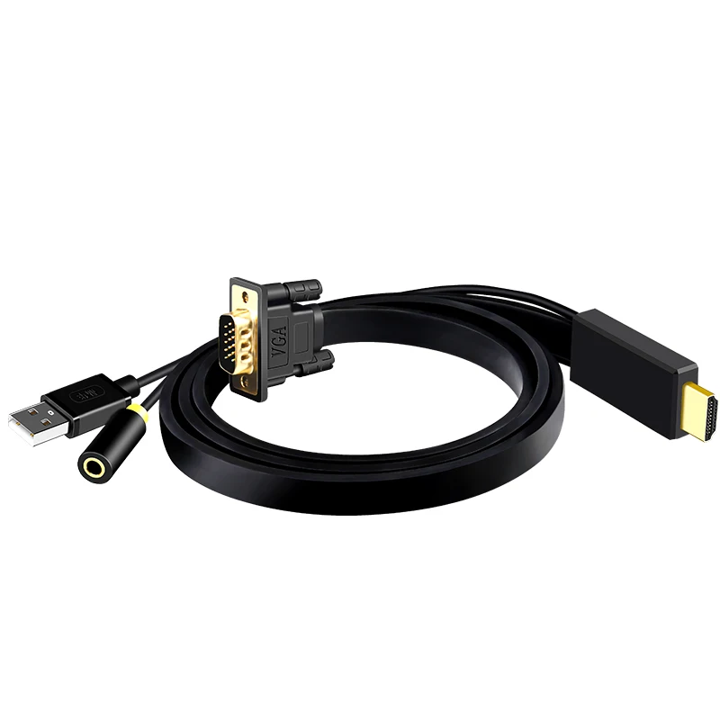 Aux hdmi Usb Vga конвертер с автономным аудио интерфейсом 1080p VGA HDMI конвертер кабель для ноутбука проектор Usb Aux Ps4