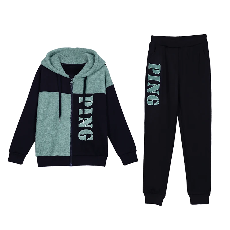 

Free mask Velvet tracksuit for women winter female leisure Lambs wool coats+pants suits women's plus size velvet two-piece sets