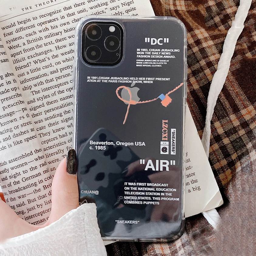 hot luxury street brand sneakers phone case for iphone 7 8 plus 11 13 12 pro x xs max fashion label letters silicone clear cover free global shipping