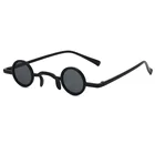 Солнцезащитные очки в стиле ретро для мужчин, маленькие круглые солнечные очки в пластиковой оправе, с популярными цветными линзами, золотистые, черные, красные, 1 шт.