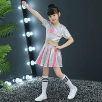 2021 new children sequin cheerleading performance dress girls jazz dance hip hop costumes competition dress stage outfits