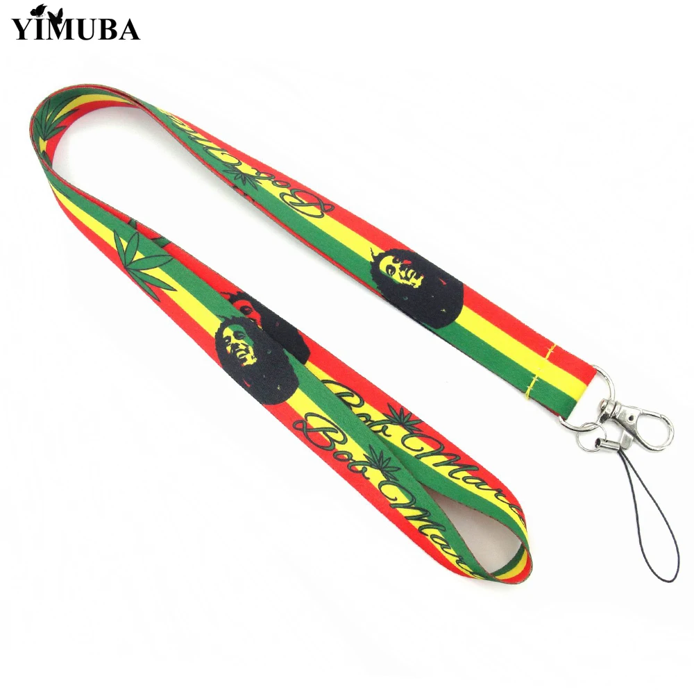YIMUBA винтажные рэгги Боб Марли Ремешок ID бейдж держатель брелоки ремешки для
