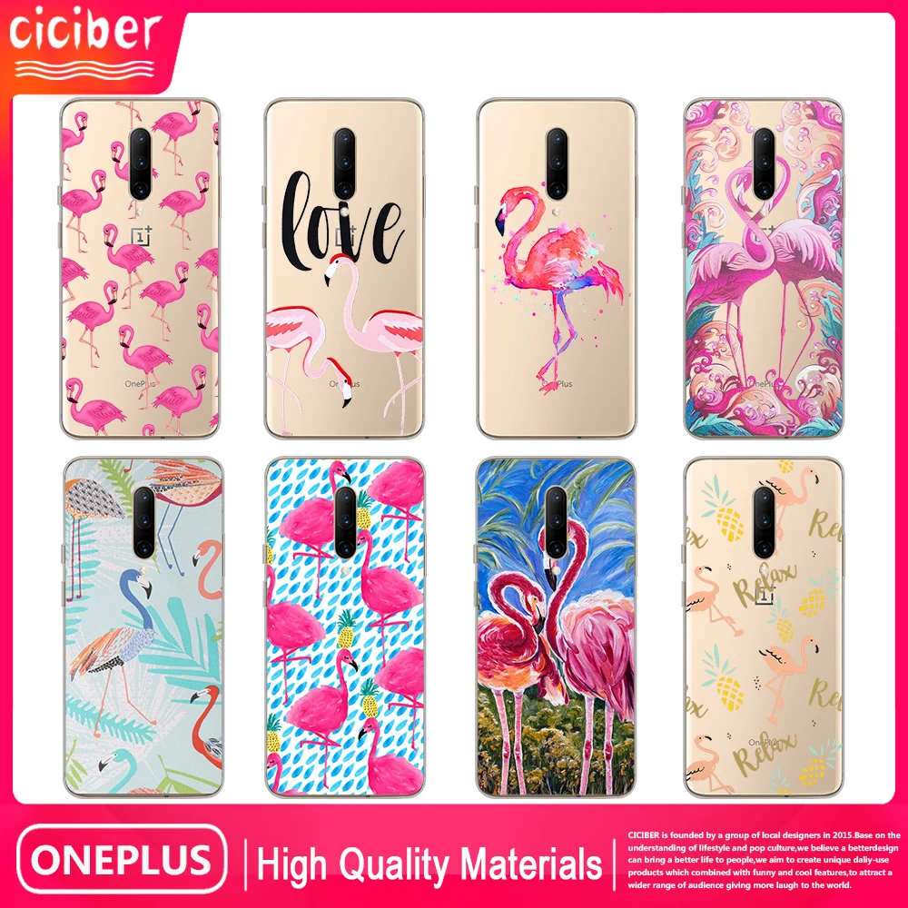 

Case For Oneplus 8 Pro 8T 7T 7 6T 6 Nord N10 N100 Pro Glass Phone Cases for one plus 8 1+7 1+7t 1+8t 1+6 1+6t Flamingo Cover