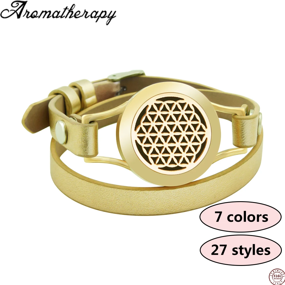 Геометрический ароматерапия эфирное масло винтажный Многослойный кожаный