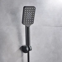 3 function luxury black shower head removable hand held rainfall spray shower head set for bathroom matte black