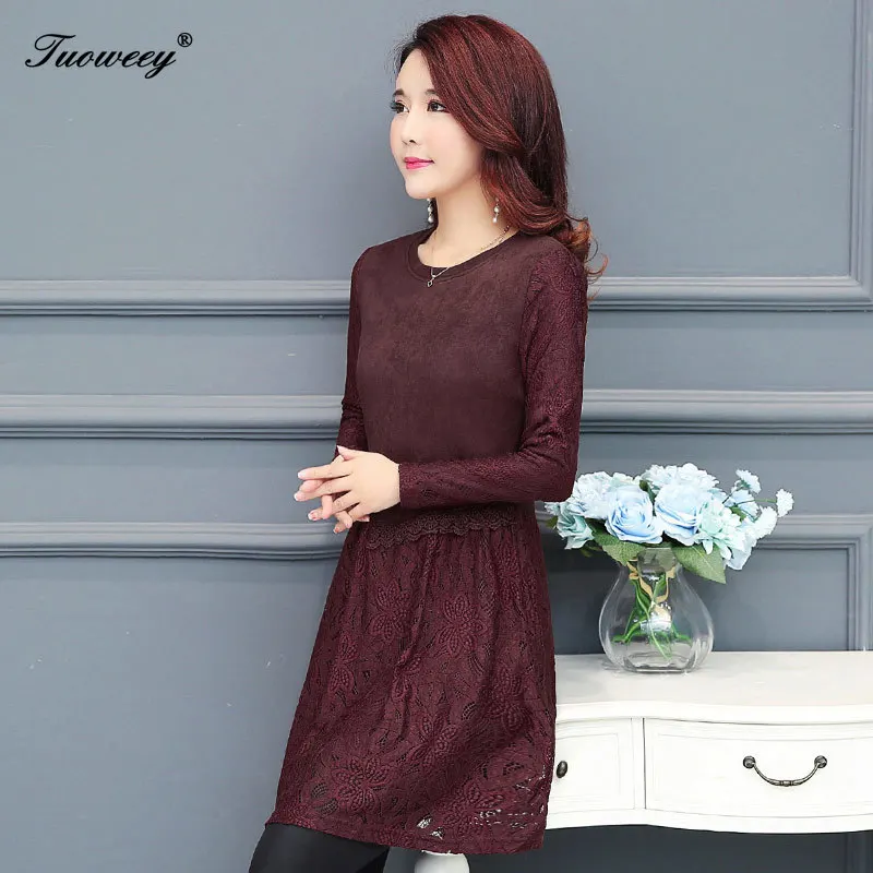 

5XL Plus Size Red Women Vintage Lace Patchwork Ruffle Blouses 2020 Fashion Autumn Long Sleeve Shirt Female Tops Camisas