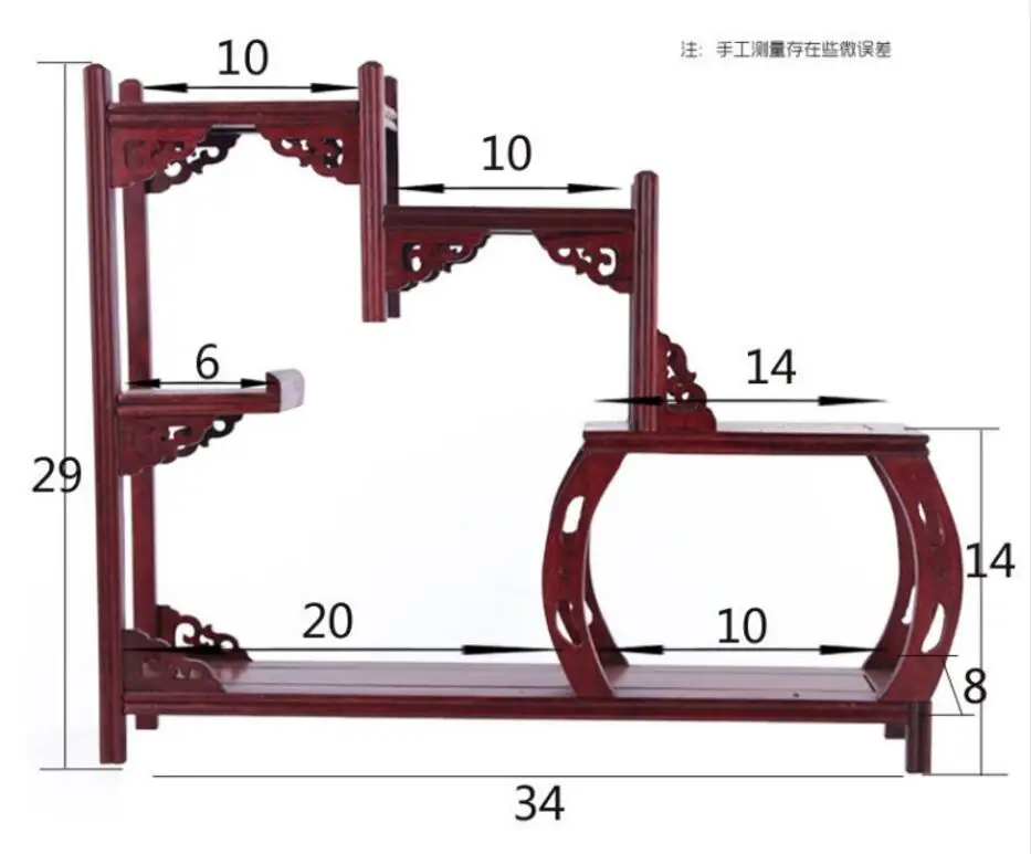 Полукруглая полка с красной кислотой в стиле Бойя BBG антикварная сокровищами для