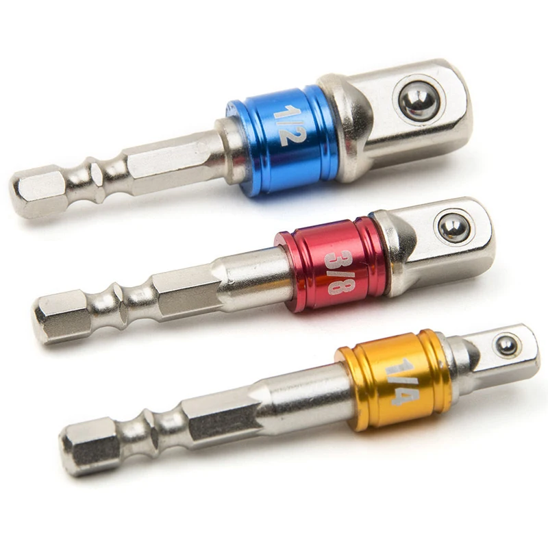 3pcs 1/4" 3/8" 1/2" Extension Drill Bits Bar Set HSS Socket Adapter Hex Shank Power Tools FGHGF | Bit