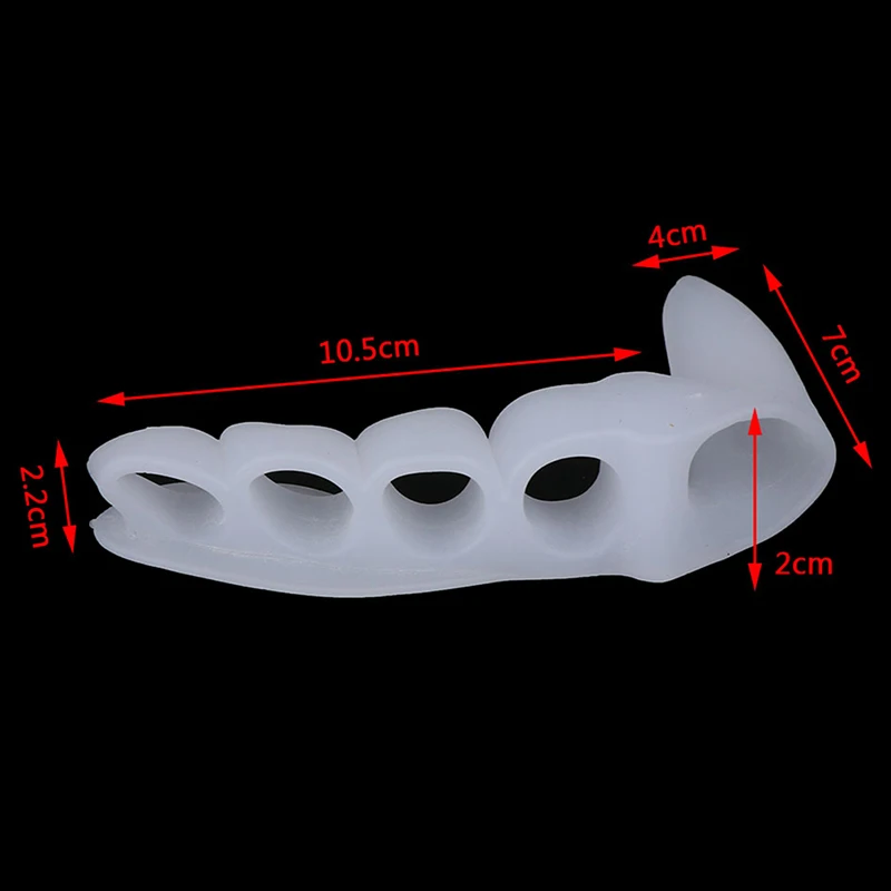 

2pcs Silicone Gel Feet Fingers 5-Hole Toe Separator Bunion Adjuster Hallux Valgus Guard Foot Care Tool Thumb Valgus Protector