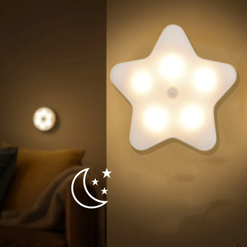 

Kitchen Furniture Human Body Induction Star Charging Corridor Cabinet Light Touch Led Dormitory Artifact Bedroom Bedside Night